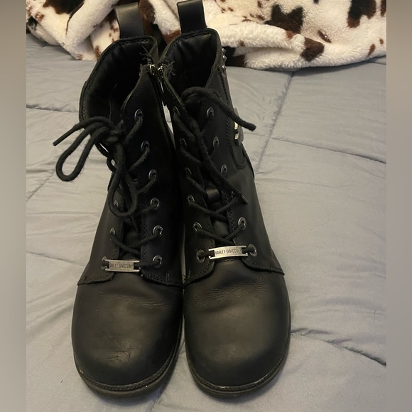 Authentic Harley Davidson boots W size11, great condition, black silver hardware - Picture 6 of 15